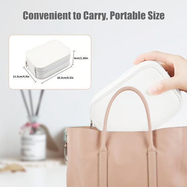Portable Makeup Organizer — Compact LED Mirror with Adjustable Lighting