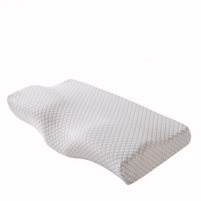 Contoured memory foam pillow with zip cover