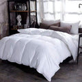 Quilted winter duvet on a bed
