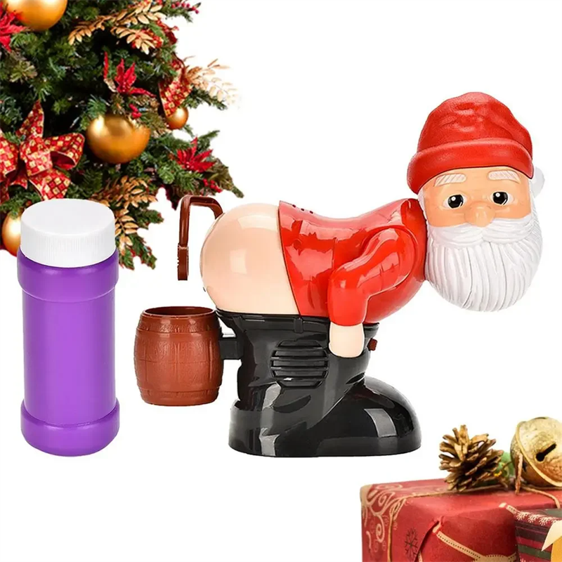 Santa bubble machine blowing bubbles