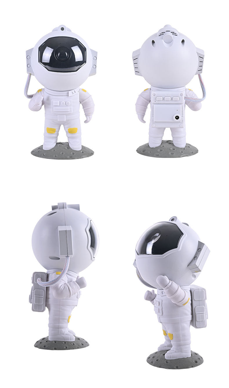 Astronaut star projector on a shelf