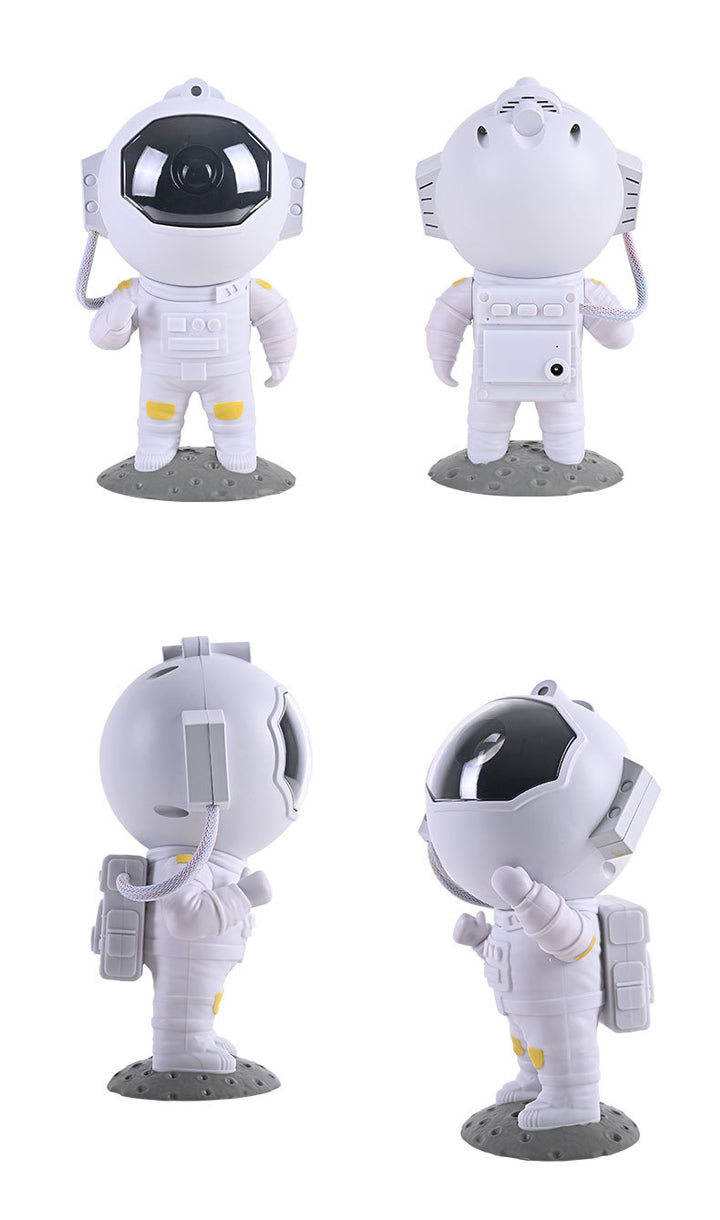 Astronaut star projector on a shelf