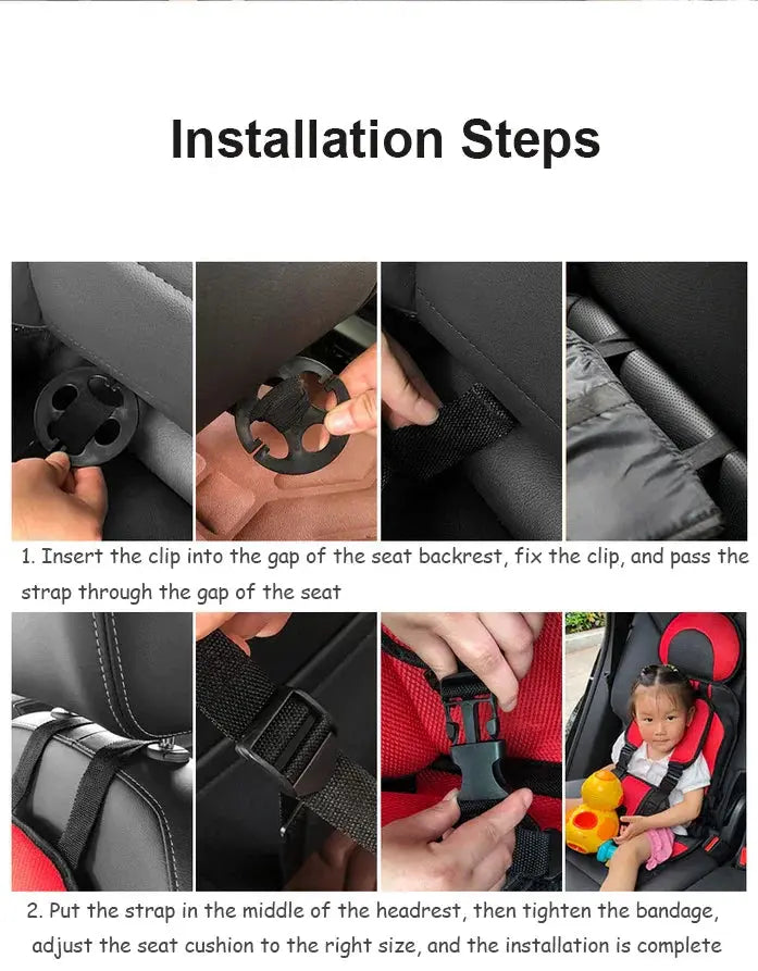 Portable Child Travel Car Seat | Foldable Safety Booster with 5-Point Harness | Ages 0–12 Years