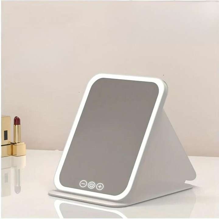 GlowMirror – LED Makeup Mirror with USB Charging