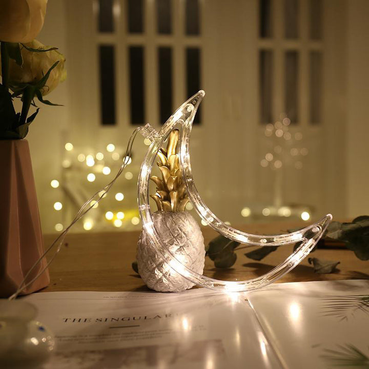 Glowing Santa window light on glass