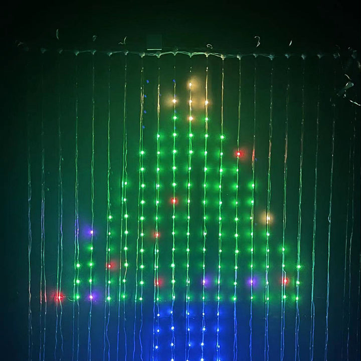 LED curtain lights showing a picture