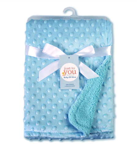 Dotted minky fleece baby blanket