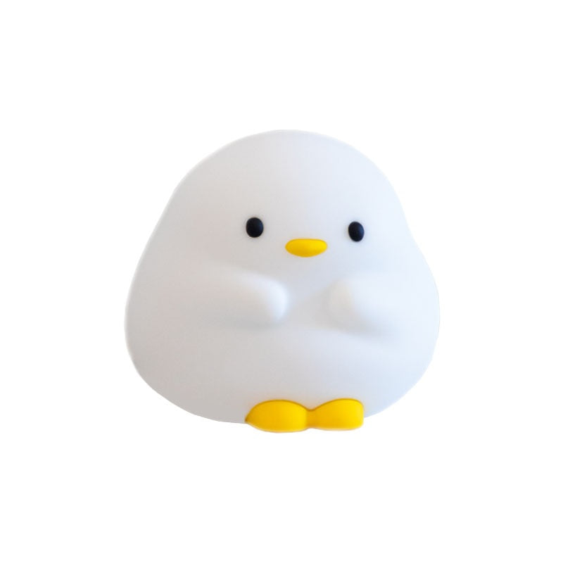 Silicone duck night light glowing