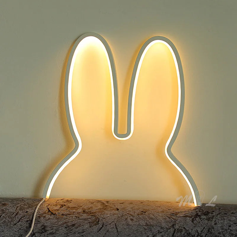 USB rechargeable rabbit night light with colour change function