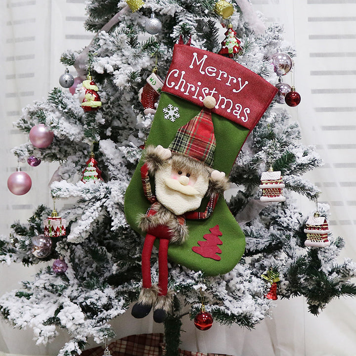 Plush Christmas stocking with Santa design