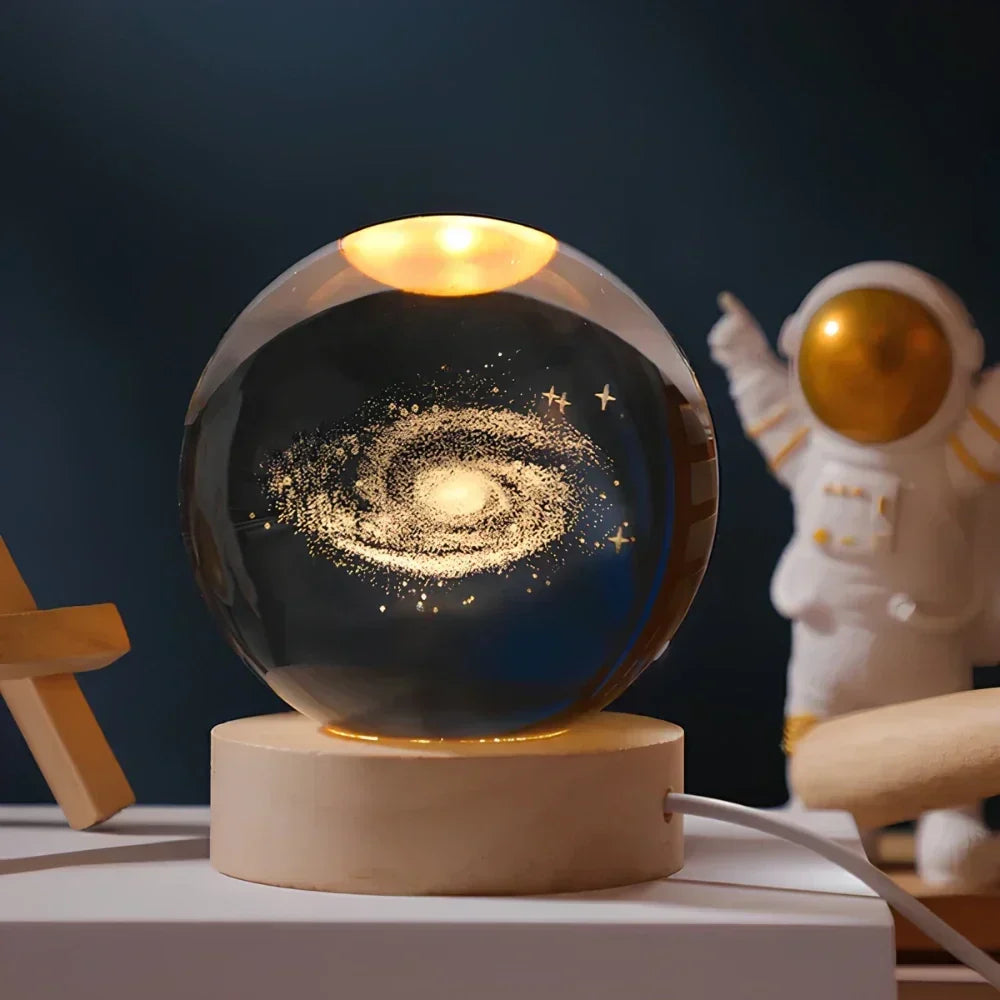 LED Night Light with 3D Crystal Sphere