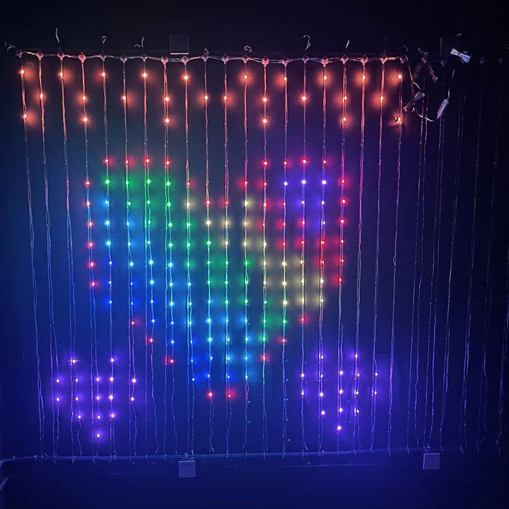 LED curtain lights showing a picture