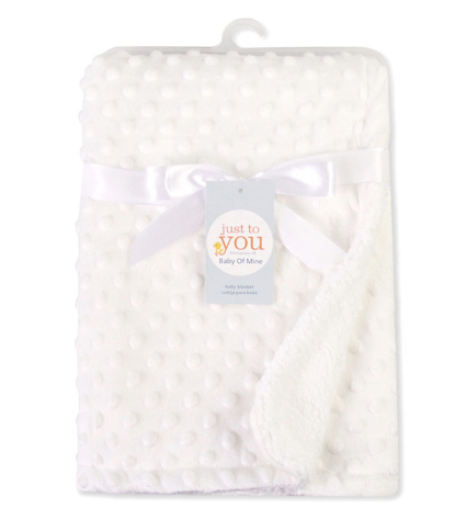Elmvora Double-Layer Dotted Minky Baby Blanket, 102 x 76 cm