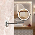 LED Magnifying Mirror | Rechargeable | Cosmetics & Bathroom | Chrome Silver