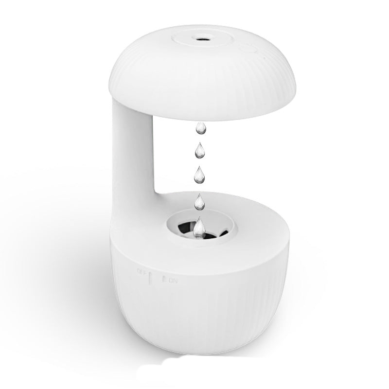 Anti-gravity humidifier with floating water drops