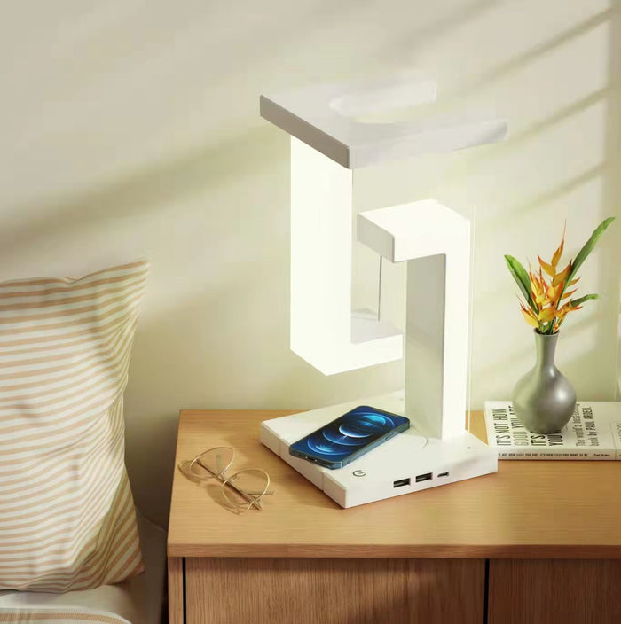 Elmvora Floating balance lamp with wireless phone charger