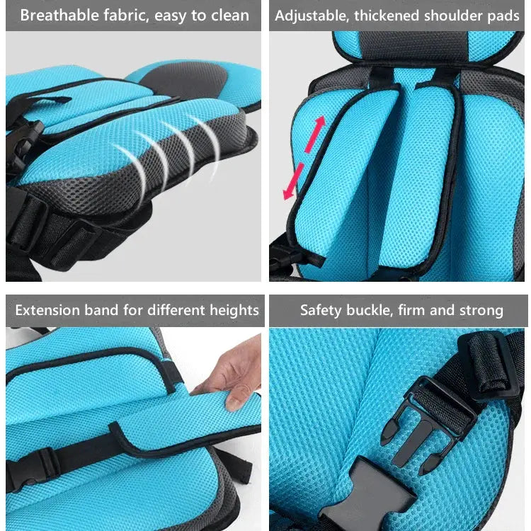 Portable Child Travel Car Seat | Foldable Safety Booster with 5-Point Harness | Ages 0–12 Years