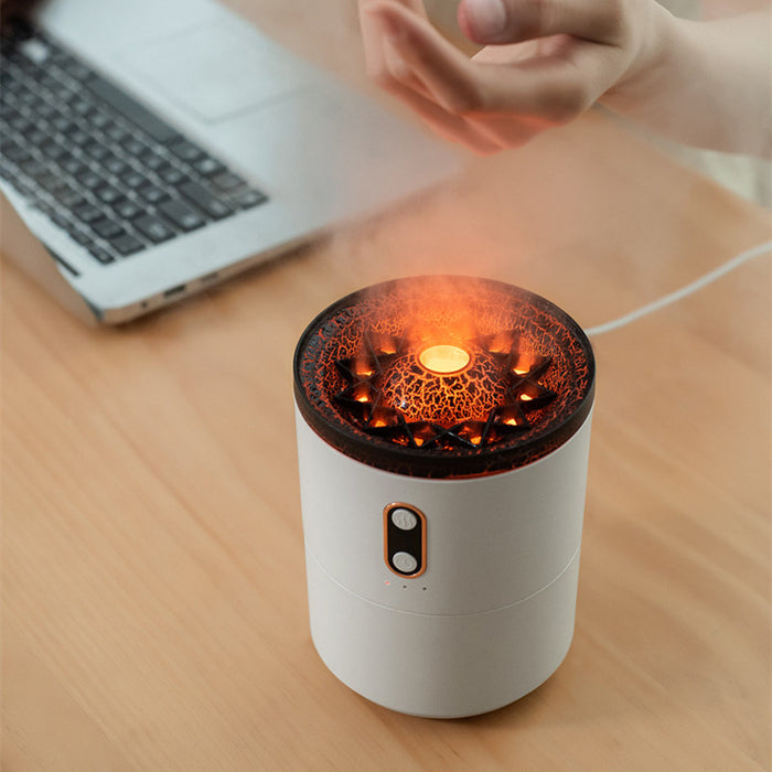Elmvora Volcano flame diffuser with jellyfish mist rings