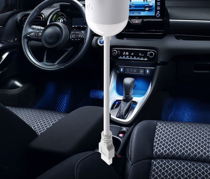 Mini USB star projector lighting a car roof