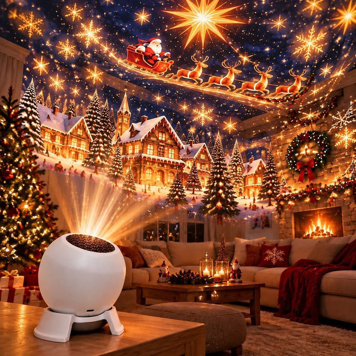 Elmvora Christmas projector light with festive patterns