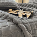 Modern Soft Throw Blanket with Square Texture – Stylish Fluffy Bed & Sofa Cover