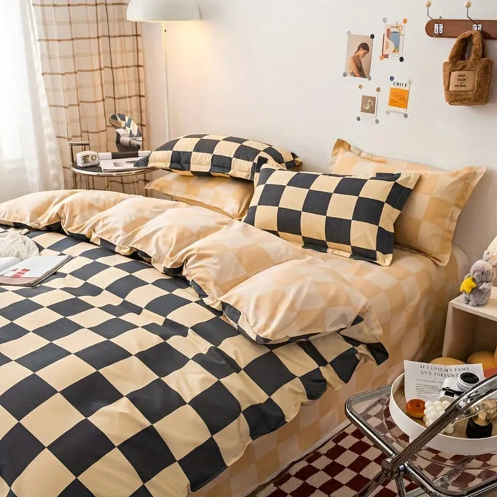 Chateau Checkered Bedding Set | 3pcs Set