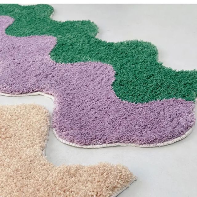 Abstract colour Block Rug made of Cotton-Polyester