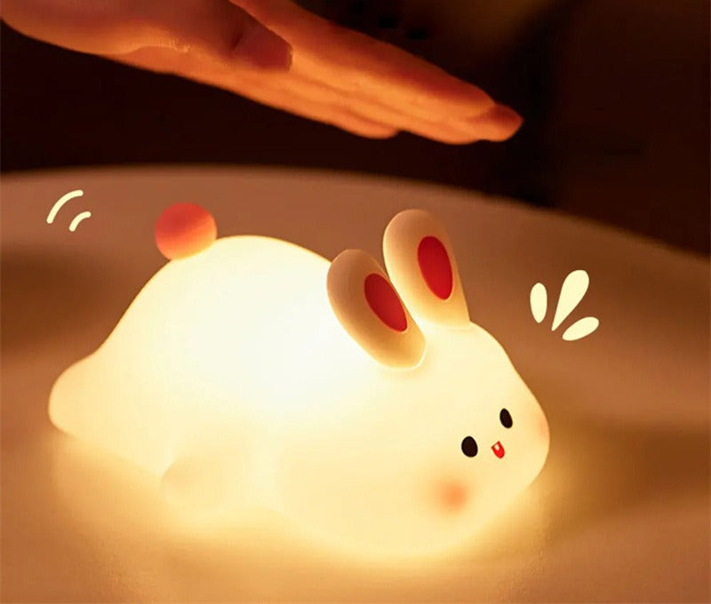 Silicone bunny night light glowing