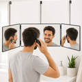 Adjustable Over-The-Door Hanging Mirror With Telescopic Stainless Steel Hooks
