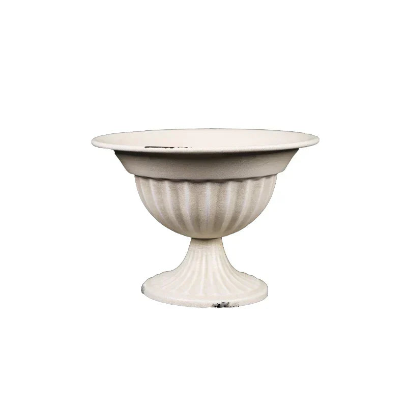 European Vintage Chalice Vase Made of Iron