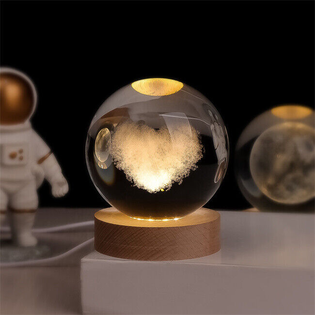 LED Night Light with 3D Crystal Sphere