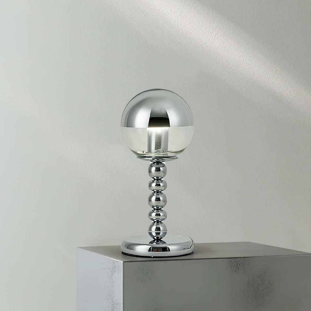 MirrorGlow – Minimalist Chrome Table Lamp