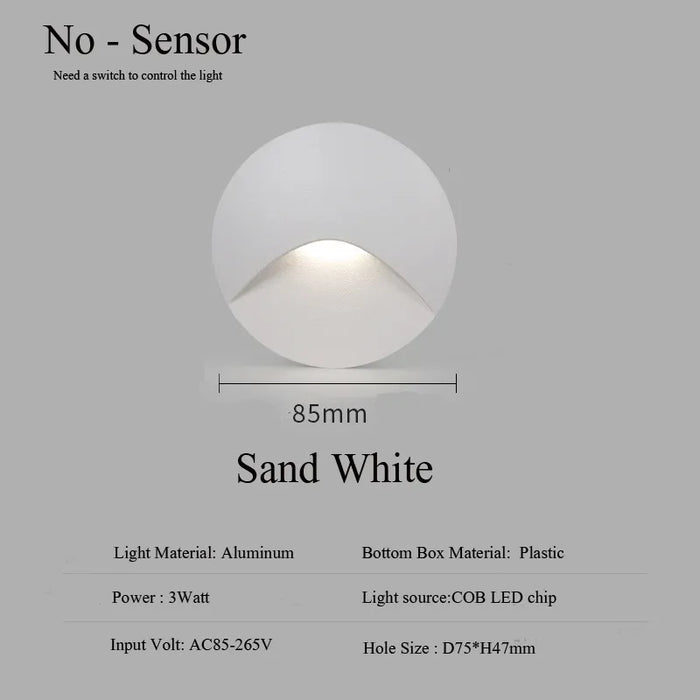 Modern waterproof IP65 LED recessed wall lamp for outdoor lighting - 3W embedded step & staircase balcony portal light