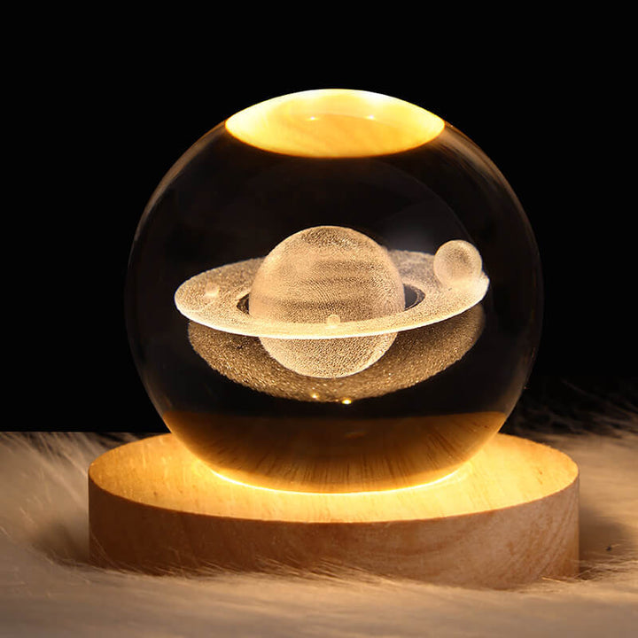 Creative Decorative Star System Crystal Ball USB LED Night Light Table Lamp