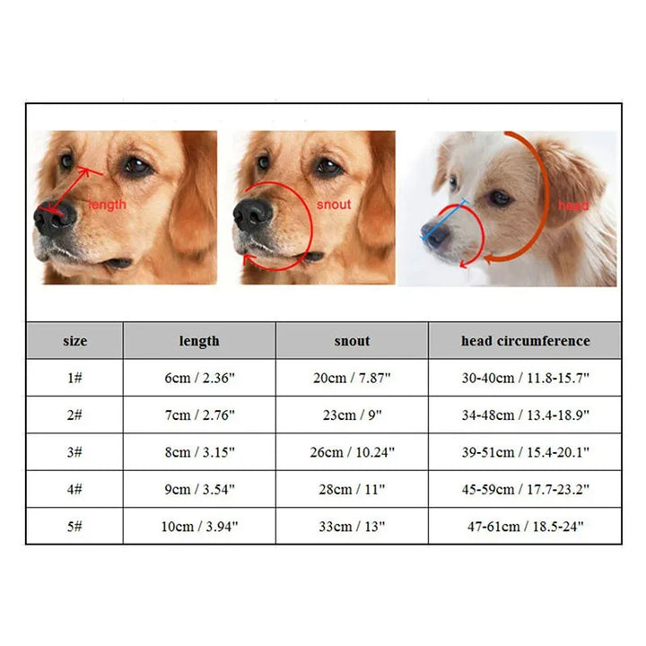 Adjustable Silicone Dog Muzzle | Anti-Bite, Training &amp; Barking Control