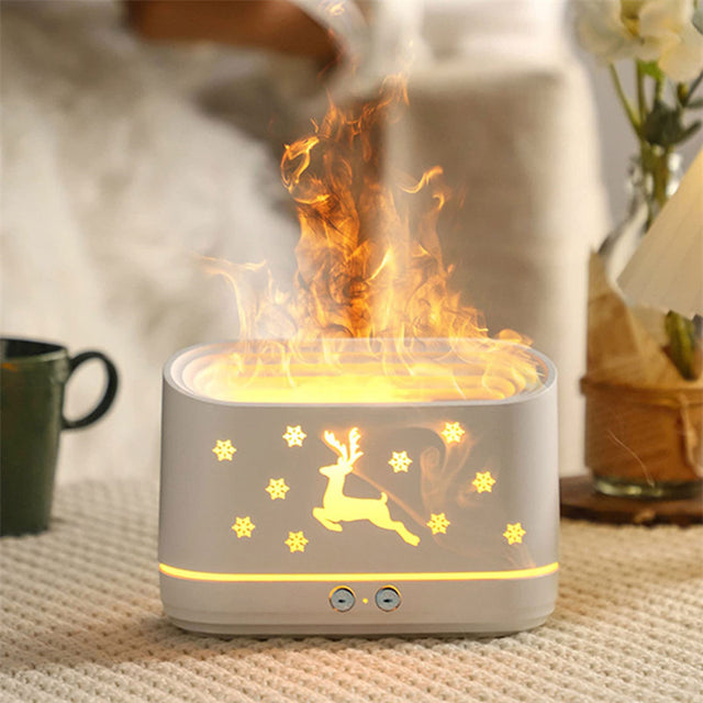 Reindeer flame diffuser with festive glow
