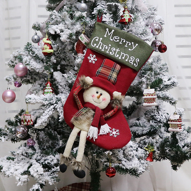 Plush Christmas stocking with Santa design