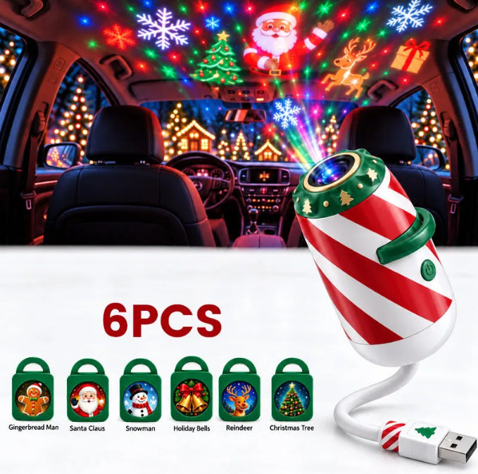 Elmvora Christmas Car Projector Light, USB Gooseneck with Discs