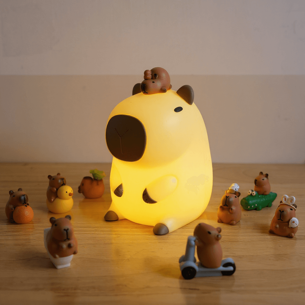 Capybara Night Light Adjustable Brightness Silicone