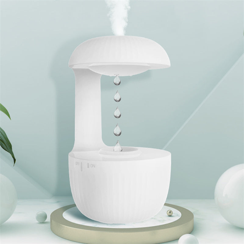 Anti-gravity humidifier with floating water drops