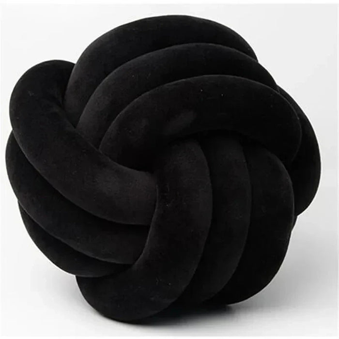 Decorative knotted suede-look ball soft cushion