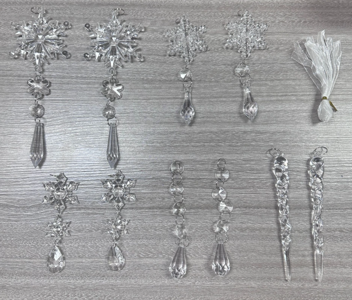 Elmvora Acrylic Icicle Christmas Decorations, Set of 10