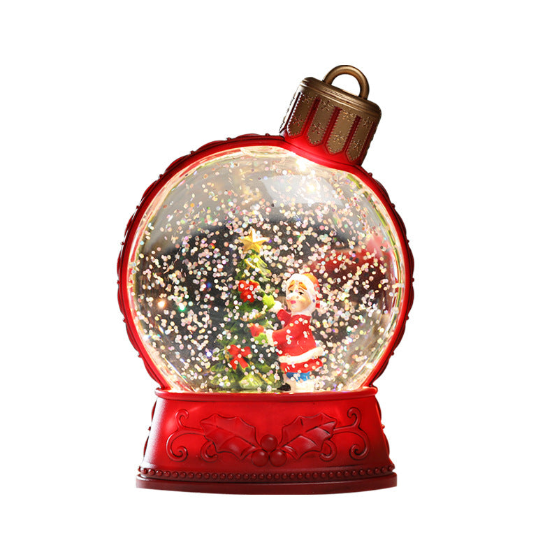 Glowing Christmas glitter globe with Santa