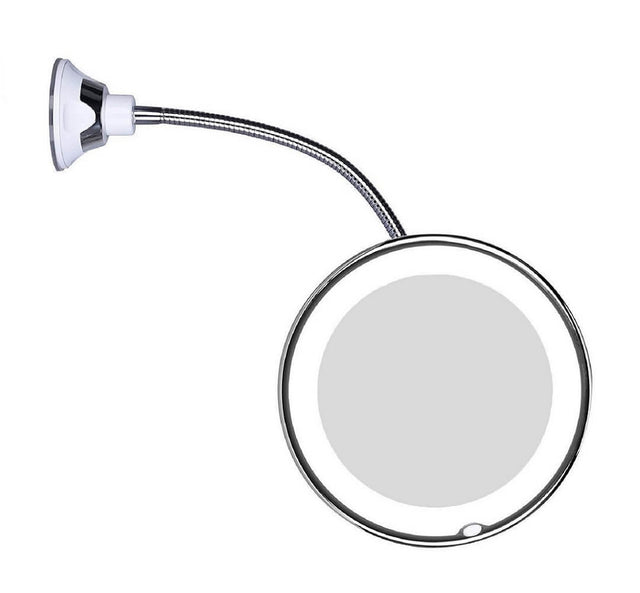 Luminessa LED Magnifying Mirror with Swan Neck | 10x Zoom & Daylight LED | Flexible & Cordless