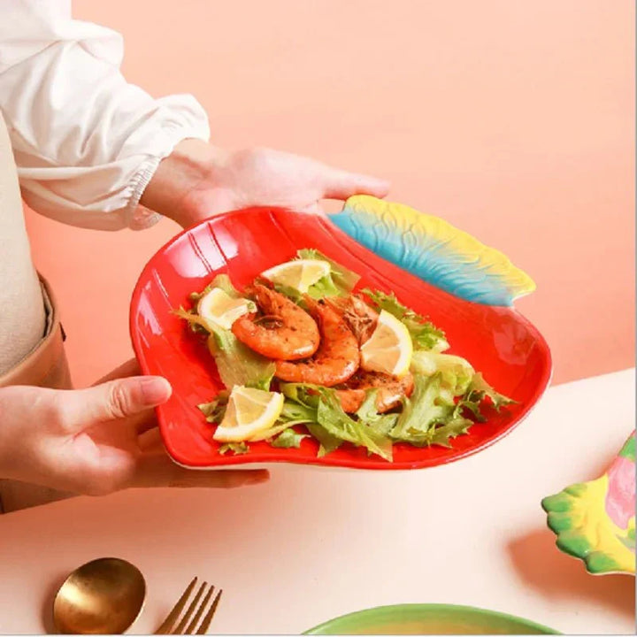 Vegetable Shapes Ceramic Salad Plate