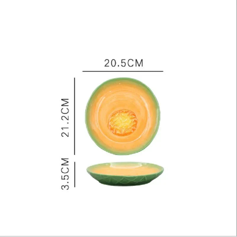Vegetable Shapes Ceramic Salad Plate