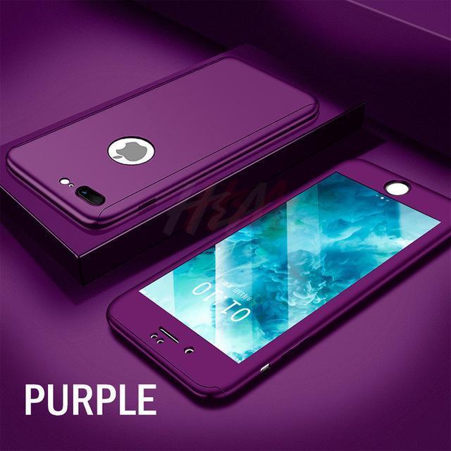 360 Full Protection Phone Case For iPhone With Front Glass Cover