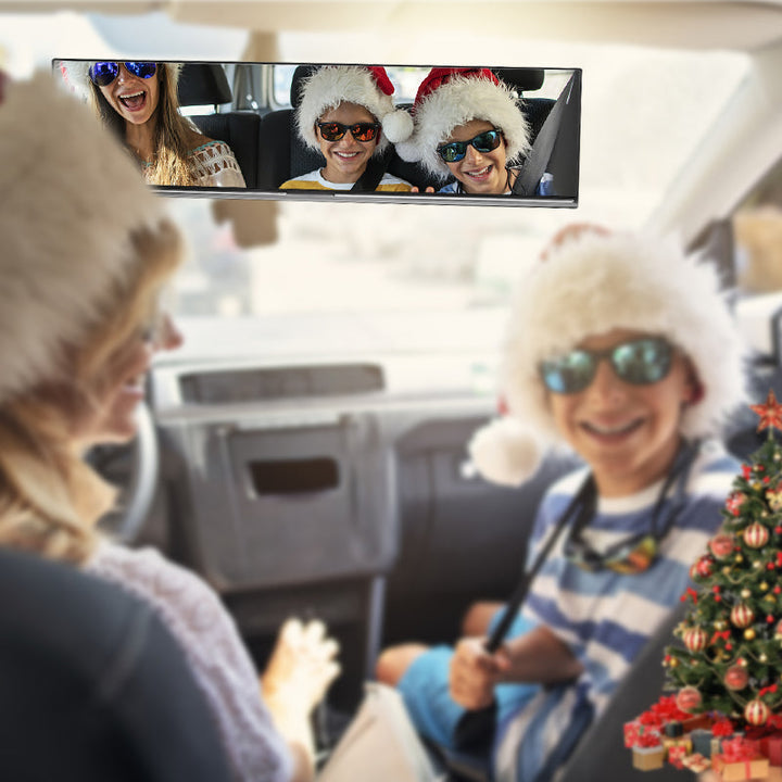 Wide curved rearview mirror for cars
